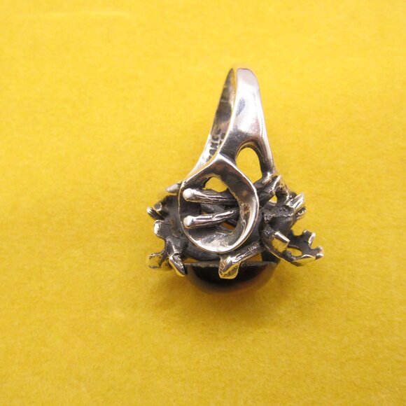 Vintage Taxco Mateo Brutalist Tiger's Eye Ring - Picture 12 of 15